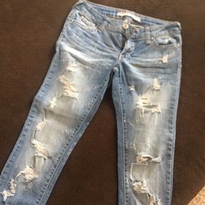 S&P distressed skinny jeans